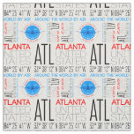 ATL, Atlanta Travel The World By Air Pattern Fabric