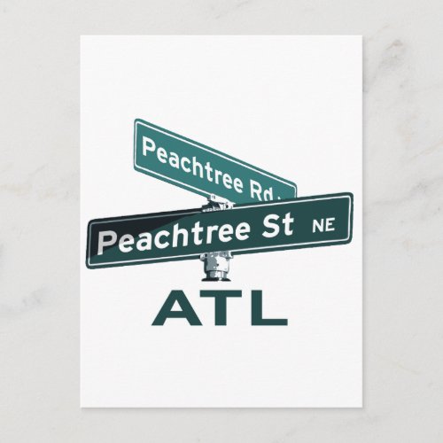 ATL Peachtree Signs Postcard