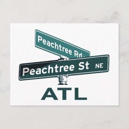 ATL Peachtree Signs Postcard