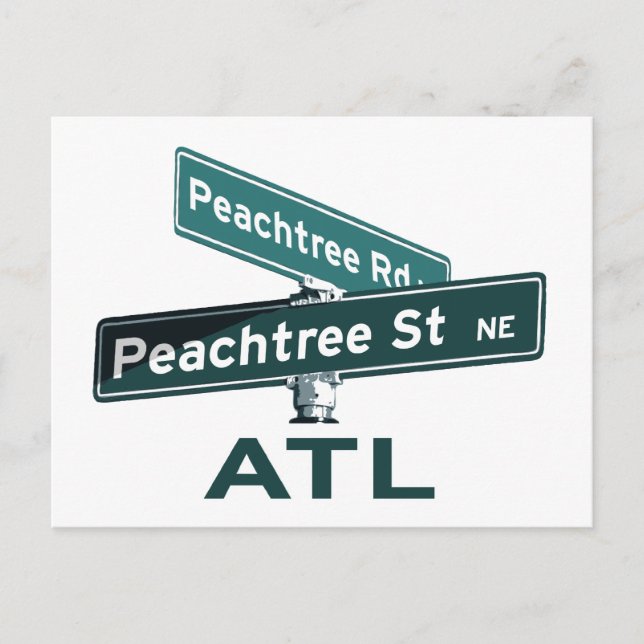 ATL Peachtree Signs Postcard (Front)