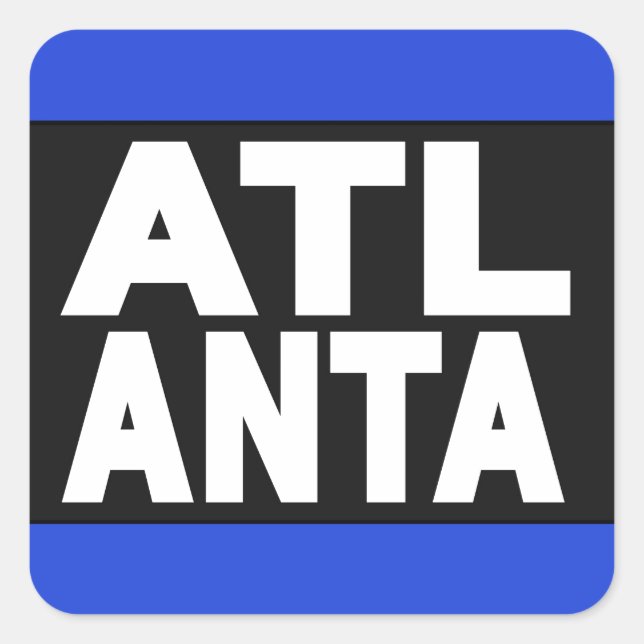 Atlanta 2 Blue Square Sticker (Front)