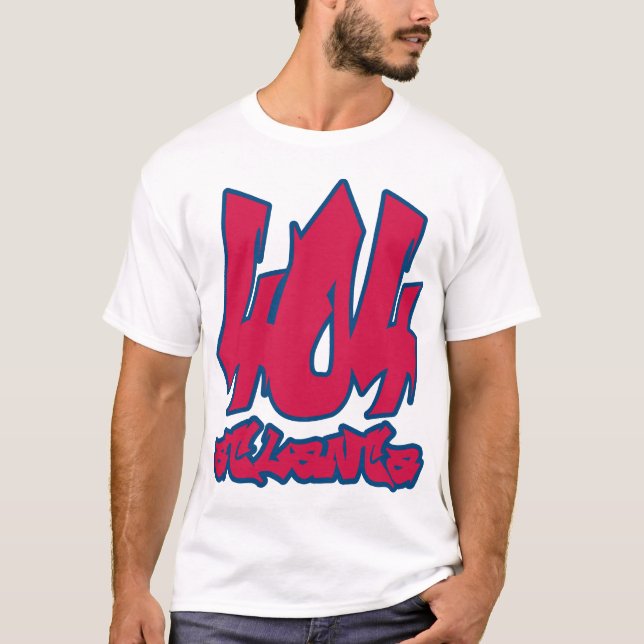 Atlanta 404 Area Code Shirt - Braves Colors (Front)