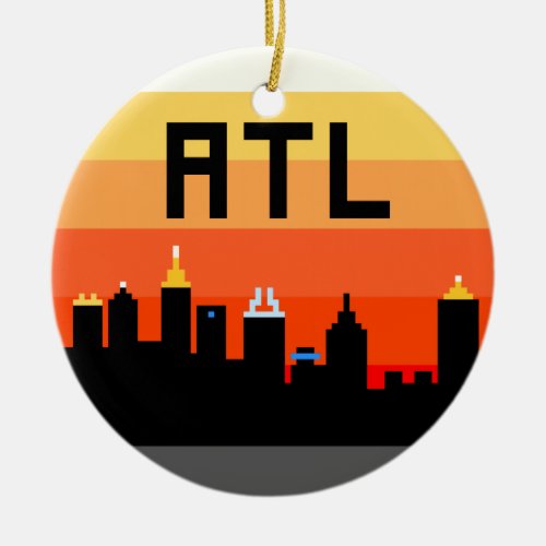 Atlanta 8_Bit Skyline ATL Ceramic Ornament