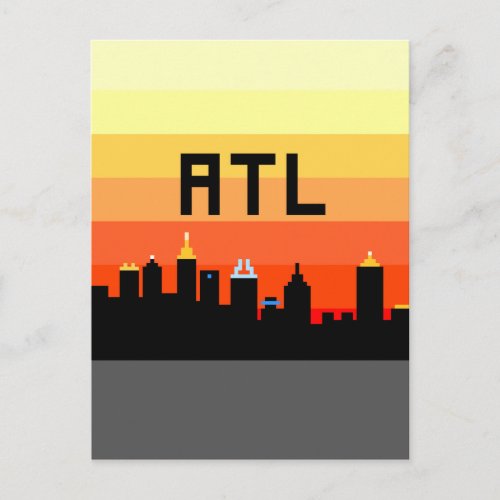 Atlanta 8_Bit Skyline ATL Postcard