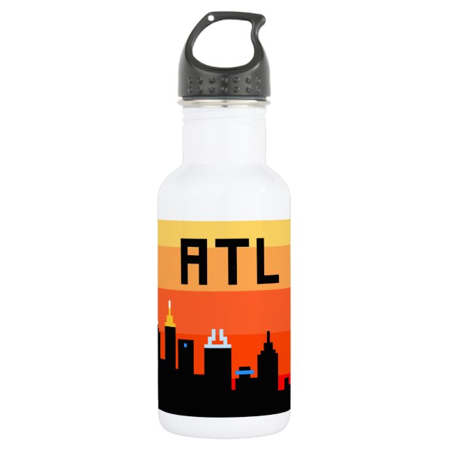 Atlanta 8-Bit Skyline ATL Stainless Steel Water Bottle (Front)