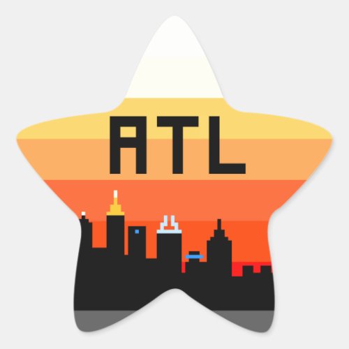 Atlanta 8_Bit Skyline ATL Star Sticker