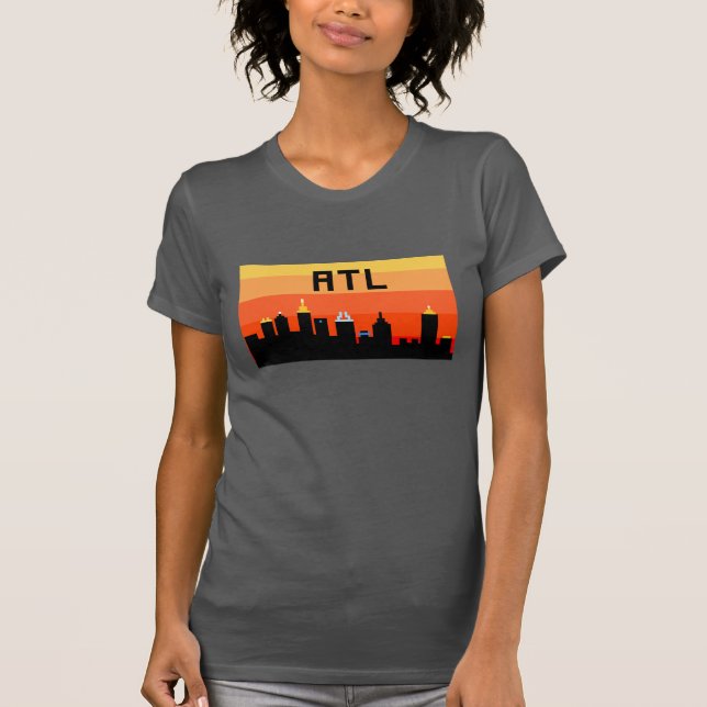 Atlanta 8-Bit Skyline ATL T-Shirt (Front)