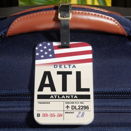 Atlanta ATL Airline Luggage Tag
