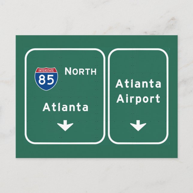 Atlanta ATL Airport I-85 N Interstate Georgia - Postcard (Front)
