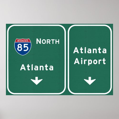 Atlanta ATL Airport I_85 N Interstate Georgia _ Poster