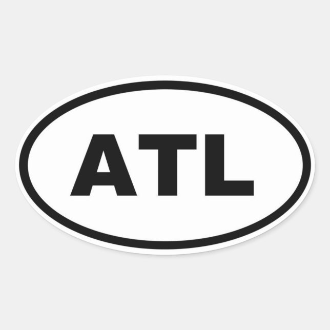 Atlanta ATL Oval Sticker (Front)