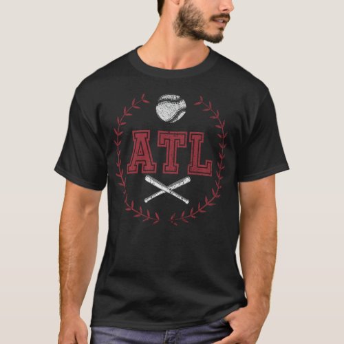 Atlanta Baseball Atl Vintage Georgia Brave basebal T_Shirt