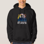 Atlanta Baseball Downtown Skyline Cityscape Baseba Hoodie