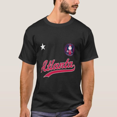 Atlanta Baseball Jersey _ Atl Mini Badge T_Shirt