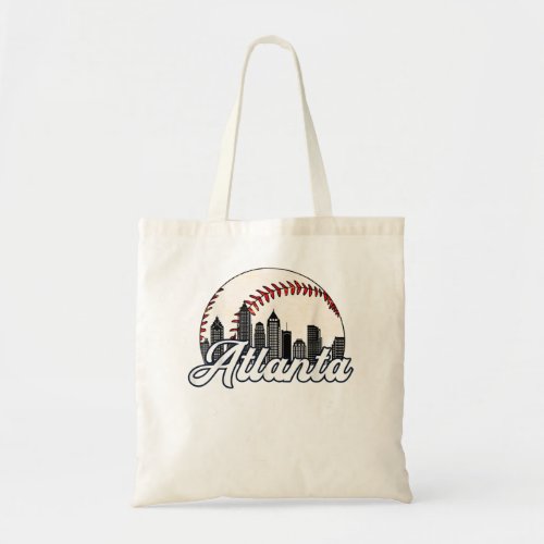 Atlanta Baseball Skyline Atlanta Cityscape  Tote Bag