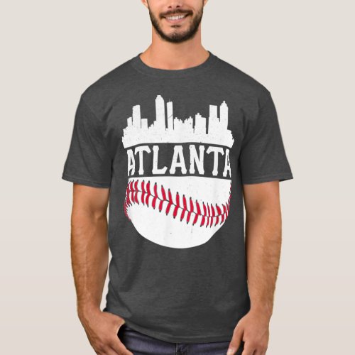 Atlanta Baseball Vintage ATL Skyline Brave Retro G T_Shirt