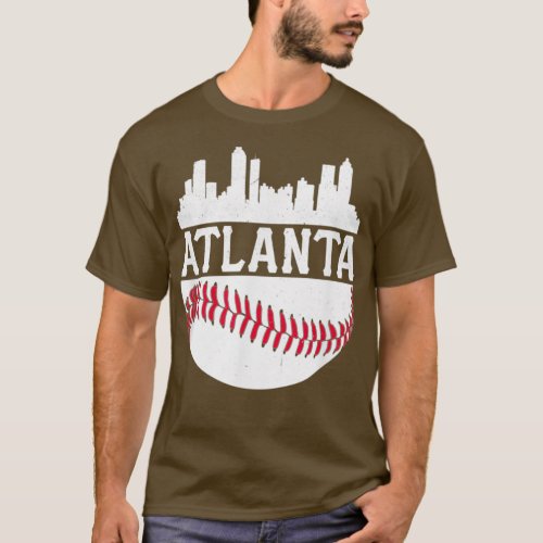 Atlanta Baseball Vintage ATL Skyline Brave Retro G T_Shirt