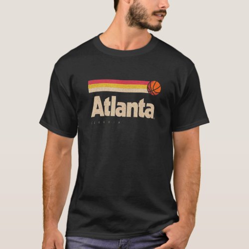 Atlanta Basketball B Ball City Georgia Retro Atlan T_Shirt