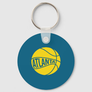 Atlanta Basketball Retro City Georgia State B Ball Keychain