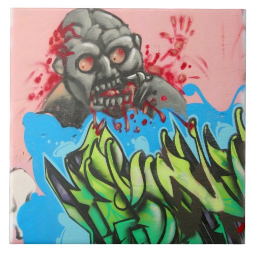 Atlanta Bloody Graffiti Tile by Zombie Fresh