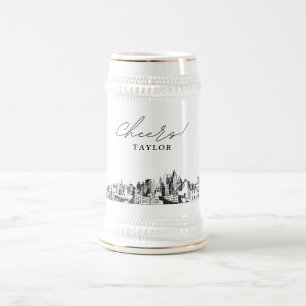 Atlanta Bridal Party Gift Skyline Personalized Beer Stein