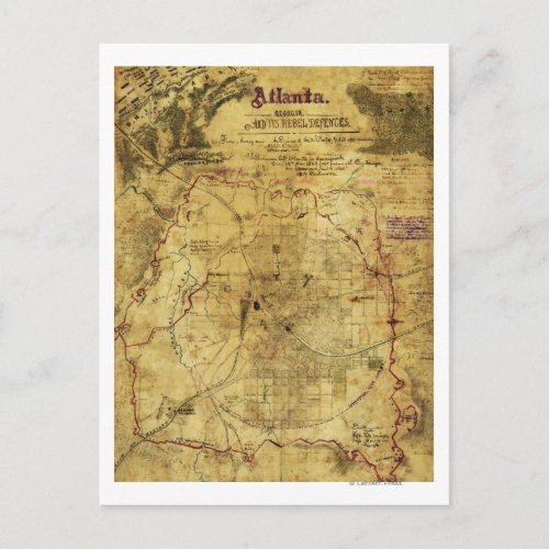 Atlanta Campaign _ Civil War Panoramic Map 2 Postcard