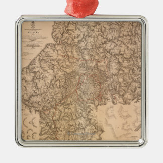Atlanta Campaign - Civil War Panoramic Map 3 Metal Ornament