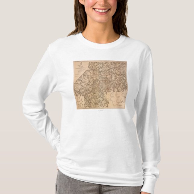 Atlanta Campaign - Civil War Panoramic Map 3 T-Shirt (Front)