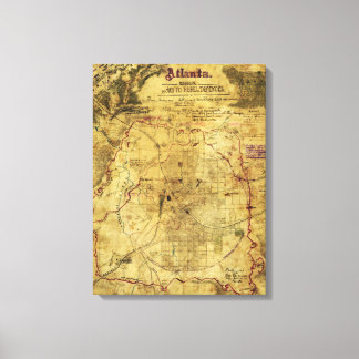 Atlanta Campaign - Civil War Panoramic Map Canvas Print