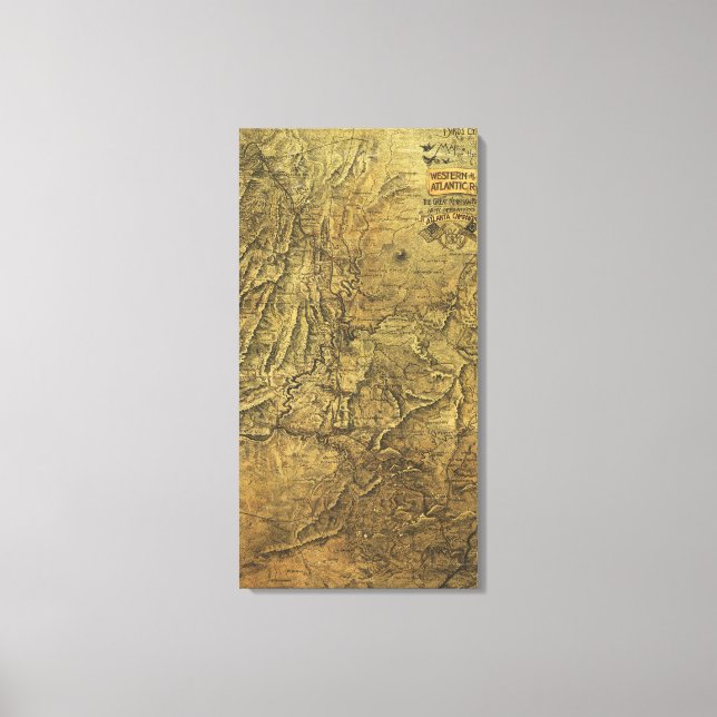 Atlanta Campaign - Civil War Panoramic Map Canvas Print (Front)