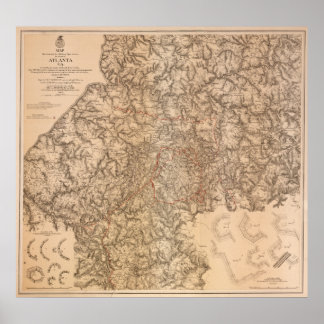 Atlanta Campaign - Civil War Panoramic Map Poster