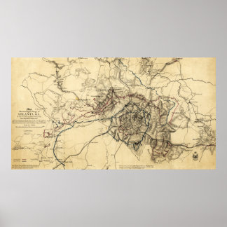 Atlanta Campaign - Civil War Panoramic Map Poster