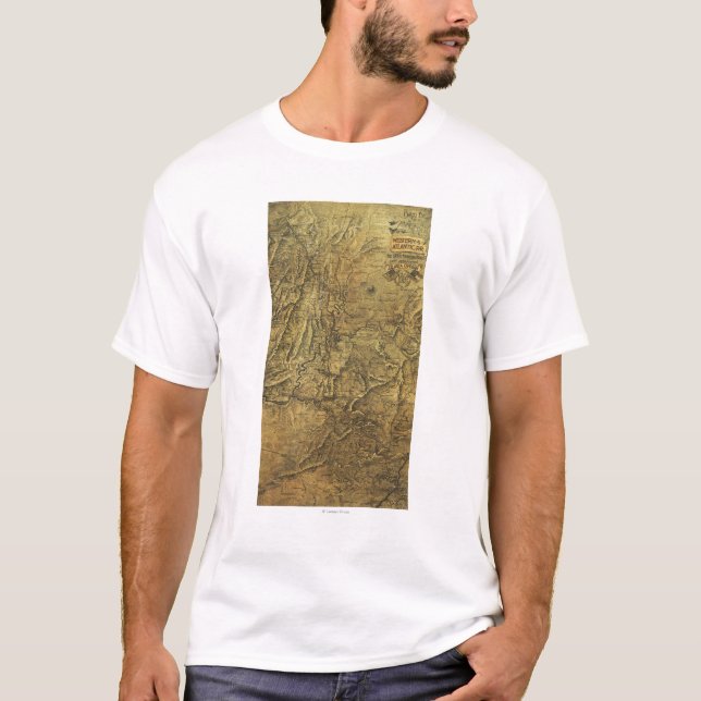 Atlanta Campaign - Civil War Panoramic Map T-Shirt (Front)
