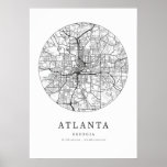 Atlanta Cartography Map Poster
