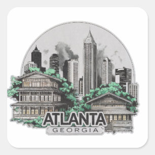 Atlanta City Georgia USA Square Sticker