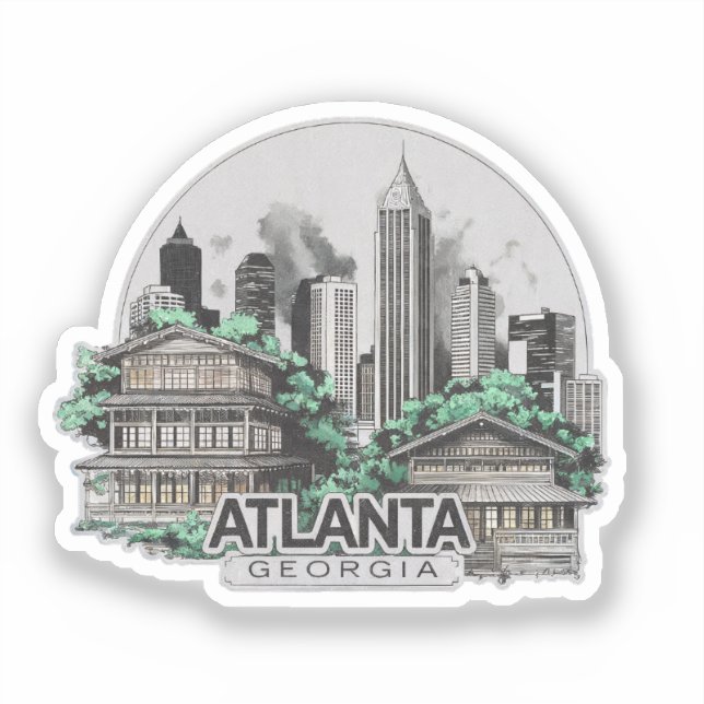 Atlanta City Georgia USA Sticker (Front)