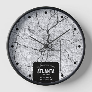 Atlanta City Map Clock