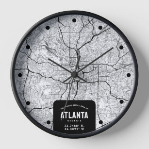 Atlanta City Map  Clock
