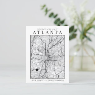 Atlanta City Map + Location Marker Postcard