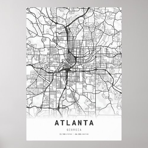 Atlanta City Map Poster