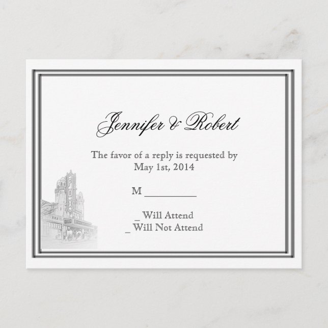 Atlanta Destination Wedding RSVP Postcard (Front)