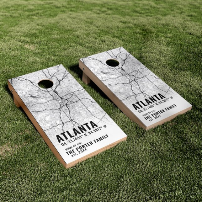 Atlanta Family Home Coordinates | City Map  Cornhole Set (Creator Uploaded)