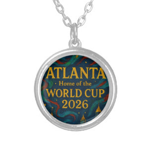 Atlanta Football Elegant Artwork 2026  Silver Plated Necklace