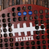 Atlanta Football Shaped Wooden Beer Cap Map (Front)