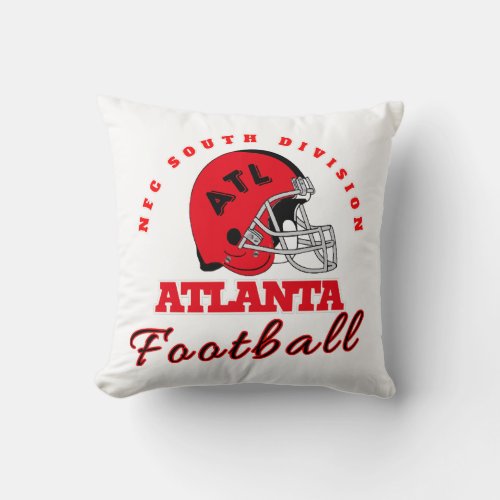Atlanta Football Vintage Style  Throw Pillow
