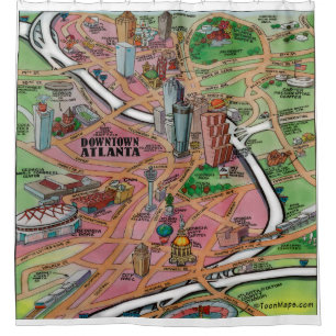 Atlanta Fun Map Shower Curtain