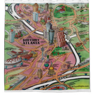 Atlanta Fun Map Shower Curtain