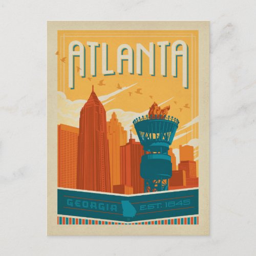 Atlanta GA _ EST 1845 Postcard