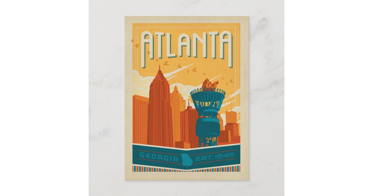 Atlanta, GA EST. 1845 Postcard Zazzle