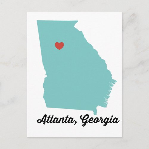 Atlanta GA _ graphic heart Atlanta Georgia design Postcard